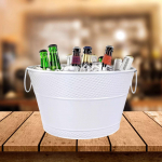 J&auml;&auml;&auml;mbriga joogik&uuml;na &uuml;mmargune kerge organiseerija metallist joogihoidla vein jahutamiseks valge