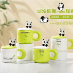 Multifilm Panda Lusikaga Kruus K&otilde;rge V&auml;&auml;rtusega Suure Mahutavusega Veetass Kaanega K&otilde;rge Temperatuurikindlus Tass Kingitustass &Otilde;pilane 400ML