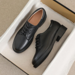 Naiste Briti stiilis mustast nahast mokassiinid - pehme tallaga, keskmise kontsaga, madalad t&ouml;&ouml;kingad s&uuml;gis 2025 38