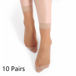 10 paari sokke Seksikad elastsed siidised l&auml;bipaistvad &otilde;hukesed l&uuml;hikesed sukad Naiste vabaaja pahkluu sokid &uuml;hev&auml;rvilised 10PAIRS