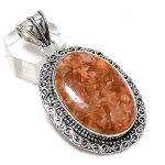 Sunstone Handmade 925 Sterling Silver Jewelry Pendant 2.25 q8e04