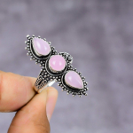 Pink Chalcedony Handmade 925 Sterling Silver Jewelry Ring Size 11 v7p74
