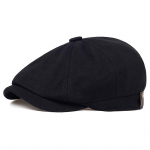 Newsboy Cap Meeste puuvillane mood barett S&uuml;gis- ja talvesoojad lamedad k&uuml;barad L must
