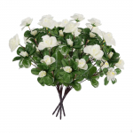 4 Bundle of Artificial Flowers Flower in The Open Away Balcony valge