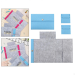 3 Pieces Circular Knitting Needle Bag Crochet Storage Snap Closure Felt Easy to Hold Travel punane