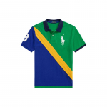 Polo Ralph Lauren SS24 Triibulise Hobuse Tikandiga Vabaaja L&uuml;hikeste Varrukatega Polo S&auml;rk Laste pluusid Roheline CWPOKNIY8021227-300 S