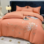 Elegantne puuvillane harjatud neljaosaline voodipesukomplekt: &Uuml;hev&auml;rviline nahas&otilde;bralik voodilina ja tekikott. 1.5m Bed Sheet Set [Duvet 200X230] Four-Piece Set