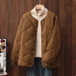 2024 S&uuml;gis & Talv Naiste Hongkongi Stiilis L&uuml;hike Udusulejakk - Teemantmuster, Kerge & Vaba L&otilde;ikega 4XL [160-180 lbs] kohv