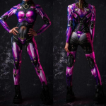 3D digitaaltr&uuml;kk Lavakost&uuml;&uuml;mid T&auml;iskasvanutele Halloweeni &Uuml;ritused Karnevali Teemapidu Cosplay Riietus M&auml;ngimine Jumpsuit Adults S