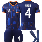 2425Netherlands Away Jalgpallis&auml;rkide l&uuml;hikeste p&uuml;kste ja sokkide komplekt uue hooaja l&uuml;hikesed p&uuml;ksid ja sokid t&auml;iskasvanutele ja lastele suuruste komplekt M