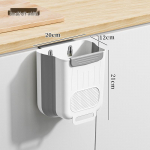 Foldable Wall-Mounted Kitchen Trash Can - No Bend Design for Cabinet Doors