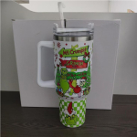 40oz/1200ML J&otilde;uluvana Grinch Tumbler K&auml;epideme ja K&otilde;rrega Spordiks v&otilde;i Reisimiseks gray