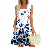 Naiste suvekleidid Taskutega varrukateta p&auml;ikesekleidid L sinine