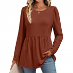 Women's casual long-sleeved tops L