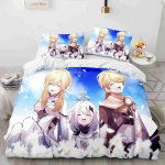 Genshin Impact voodipesu komplekt M&auml;ng 3D Prinditud voodipesu tekk Pehme tekikottide komplektid Kodutekstiil Queen King Size T&uuml;drukule Lastetoa sisustus 70x133cm 2pcs gray