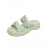 Suvised paksu tallaga sussid Naiste mood &uuml;ler&otilde;ivad Crossover vabaaja rand Paksu tallaga pl&auml;tud kingad naistele naiste kingad 40 roheline