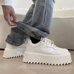 Moodsad Kvaliteetsed Meeste Kingad S&uuml;gis Uued Meeste Paksude Taldadega Vabaaja Platvormi Tossud Meestele Mugavad Pehmed Laua Kingad Zapatos Hombre 39 valge