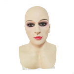 Bald Beauty Cosplay Latex Scary Head Cover for Dress up Masquerade Holiday