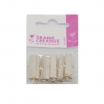 10 Fermoirs griffes plats couleur argent 25 x 6 mm