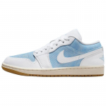 Jordan Air Jordan 1 Libisemisvastased Kulumiskindlad Madalad Vintage Korvpallijalatsid Naiste Sinised Valged Jordan HQ2004-400 38