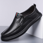 Meeste Kingad Lai Laius Nahast Slip-On Vabaaja Kingad Kerged Tursunud Jalgadele Kaaretoega Valu Leevendus 38 must