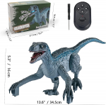 Kaugjuhtimispuldiga Dinosaurus M&auml;nguasjad Lastele Elektrooniline Realistlik Velociraptor RC Dinosaurus Tulede ja M&ouml;irgavate Helidega Kingitus