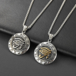Vana-Egiptus Egiptuse s&uuml;mbol Horuse silm vaarao kaitse amulett talisman v&otilde;lu ripats kaelakee meestele naistele roostevabast terasest ketid ehted kingitused 2 pc gray