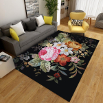 P&otilde;hjamaise lillemustriga vaibad Taimede abstraktse lillemustriga koduvaibad Hotellide elutoad Magamistoad Voodi k&otilde;rval olevad vaibad 80cm&times;160cm