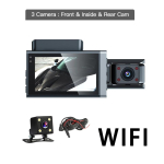 4K Dashcam 3 kanaliga auto DVR esi- ja tahavaatekaamera WIFI videosalvesti parkimismonitor Black Box Night versioon armatuurkaamera autodele 3 lens+WiFi