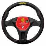 Couvre-volant en PVC - momo - 38-39 cm - Noir et rouge - Microfibre - Coutures rouges - Prise en main confortable