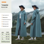 Eriti pikk veekindel mootorratta ja elektrijalgratta poncho - Tormikindel &uuml;hes t&uuml;kis &uuml;ler&otilde;ivas 2XL for Height 180CM+