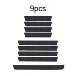 9pcs Carbon Fiber Car Door Sill Protectors: Vinyl Wrap Stickers for Maximum Protection car accessories