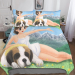 Heidi T&uuml;druk Alpidest Voodipesu, Heidi Voodipesukomplekt, Heidi ja Pere Tekikottide Komplekt, Magamistoa Kaunistus 135x200cm 2pcs