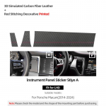 Betterhumz For Porsche Macan 2014-2025 Made of Alcantara trument Dashboard Panel Trim Sticker Car Interior Tuning Accessories A CARBON leather LHD