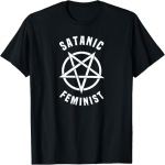 Saatanlik Feministlik S&auml;rk _ Gooti Punk Rock Emo Metalli Muusika T-s&auml;rk S mitmev&auml;rviline