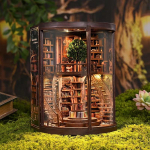 Retro DIY Puust Raamaturiiuli Figuurid Miniatuurkomplektid Tarkuse S&otilde;rmused Raamaturuum Raamaturiiul Kodu Raamaturiiuli Kaunistus K&auml;sit&ouml;&ouml;kingitus