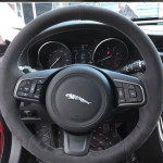 Hand Stitched non-slip Black Leather suede Car Steering Wheel Cover For Jaguar XFL XE XJL F-PACE XKR E-PACE F-Type Leather
