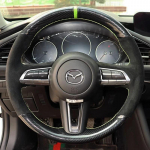 Hand-Stitched Non-slip black Leather Car Steering Wheel Cover For Mazda CX-30 CX30 - Mazda 3 Axela - style 3