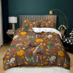 K&otilde;rvitsatekkide komplekt K&otilde;rvitsate koristamise p&uuml;ha Halloween t&auml;nup&uuml;ha teema Voodipesukomplekt Mikrokiust Queen-suuruses tekikott EU Single(135*200cm)3pcs