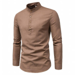 Meeste s&auml;rgid M-5XL vabaaja linane s&auml;rk pikkade varrukatega s&auml;rk Slim Fit kaelusega meeste s&auml;rk XXXXXL kohv