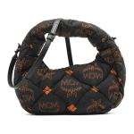 MCM suur logo klassikaline monogramm eemaldatava &otilde;larihmaga nailonist hobo kott crossbody k&auml;ekott mini naiste kotid must MWHDATA01BK001 Basic Set (Bag+Dust Bag)