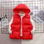 Laste Kapuutsiga Pesuvaba Udusulgedest Vest S&uuml;gis/Talveks, Unisex &Uuml;ler&otilde;ivaste Vest, Keskmised kuni Suured Suurused 150 cm punane