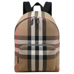 Burberry Jeff Klassikaline ruuduline T&otilde;mblukuga Sulgemisega L&otilde;uendist ja Nahast Seljakott Meeste seljakott Kask-Pruun 8084550 Basic Set (Bag+Dust Bag)