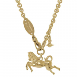 Vivienne Westwood Hobuseaasta Piiratud V&auml;ljaanne Tilgakujuline Disain Keskmise Pikkusega Kaelakee Unisex kaelakee Kuldne 630203IF-02R001 Box+Shopping Bag