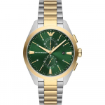 Emporio Armani Claudio Roheline Kahev&auml;rviline Roostevabast terasest Meeste Kvarts Kronograaf AR11511 roheline