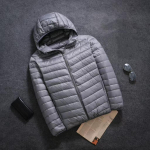 S&uuml;gis- ja talvine uus kerge sulejope meeste kapuutsiga l&uuml;hike valge pardisulest meeste mantel XXXXXL black