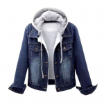 Naiste jope Paks fliisvoodriga &uuml;hev&auml;rviline taskutega &Uuml;herealised, pikad varrukad, soe avar teksajakk igap&auml;evane &otilde;uemantel M