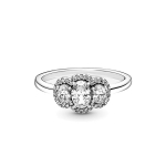 Pandora kolme kiviga vintage 925 h&otilde;bedast s&otilde;rmus naistele 190049C01 50