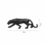 Kodu kaunistus Moodne abstraktne must panter skulptuur Geomeetriline vaik leopard kuju 46by10by17 must