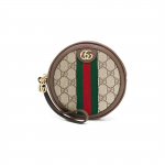 Gucci GG Supreme l&otilde;uend &uuml;mmargune m&uuml;ndikott, pruunist nahast &auml;&auml;rised ja Web-triip, naiste randmekott igap&auml;evaseks reisimiseks 574841-96IWG-8745 Basic Set (Bag+Dust Bag)